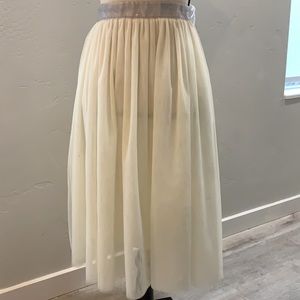 Cream Tulle Net Full Skirt